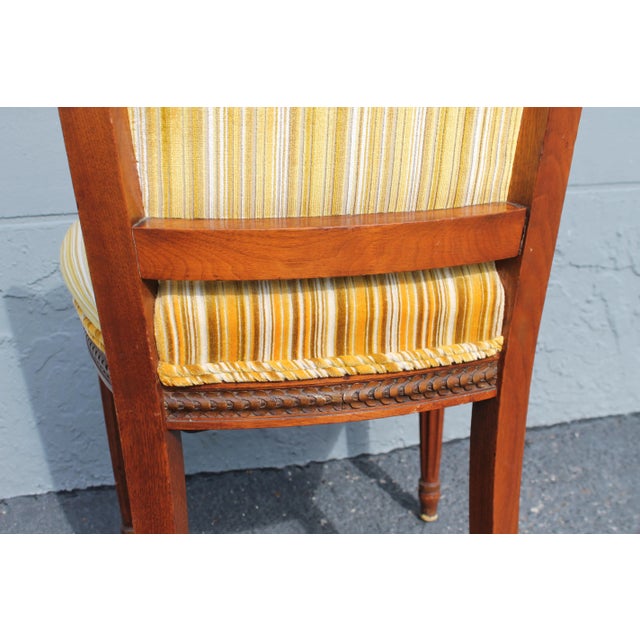 Wood Vintage Carved Wood French Side Chair C1950's For Sale - Image 7 of 8