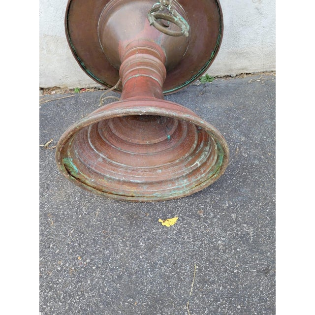 Early 20th Century Copper Brazier Temple-Sized Censer with Bird Finial For Sale - Image 4 of 8