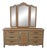 Drexel Cabernet Classics French Provincial Dresser W. Trifold Mirror For Sale