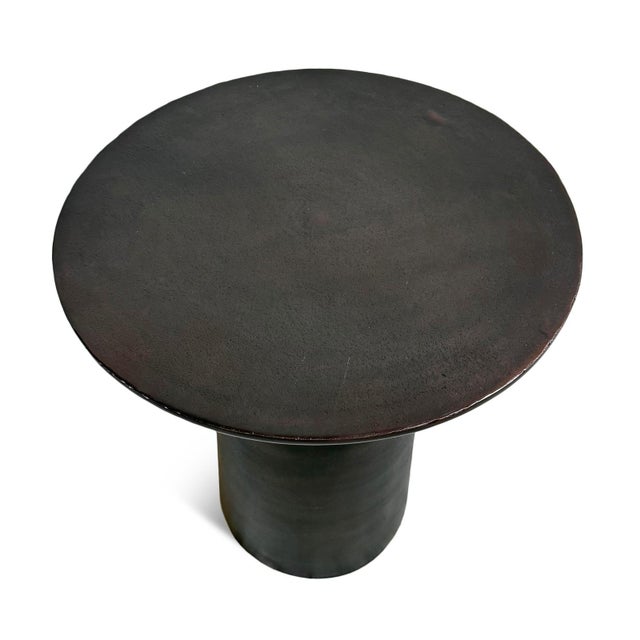 Metal Modern Industrial Copper Bronze Metal Side Table For Sale - Image 7 of 8