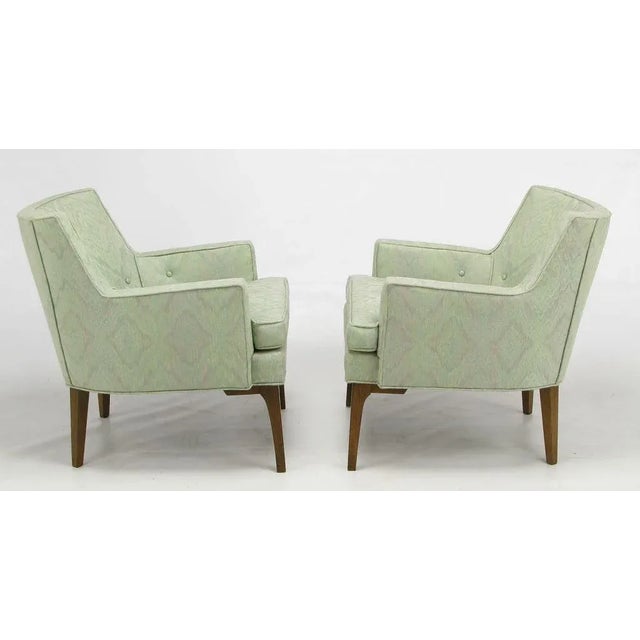 1950s Curved Back Club Chairs With Button Tufted Upholstery - a Pair For Sale - Image 5 of 10