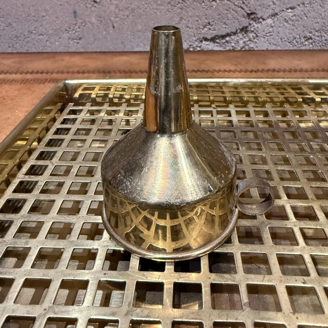 1960s G v Harnisch Denmark Brass Marine Nautical Set Lamp Flask Tray For Sale - Image 5 of 10