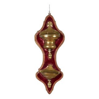 Vintage Brass Wall Fountain For Sale