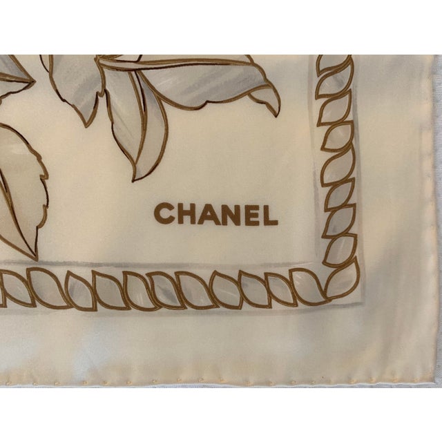 Traditional Vintage Chanel Silk Square Scarf For Sale - Image 3 of 4