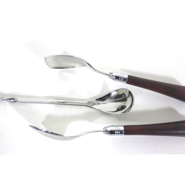 Metal Vintage Bar Tool Set by Glo-Hill Chrome and Bakelite Cocktail Stir Stick and Ice Tongs- 2 Pieces For Sale - Image 7 of 9