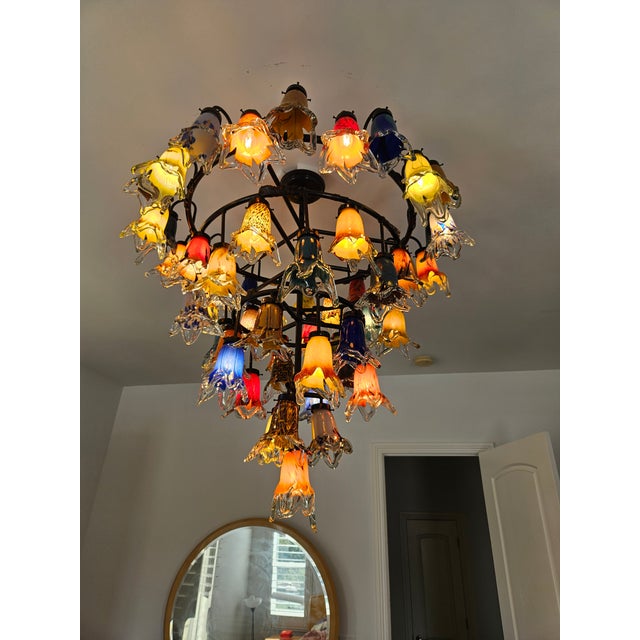 1990s Handmade 4 Levels Wrought Iron Chandelier For Sale - Image 11 of 11