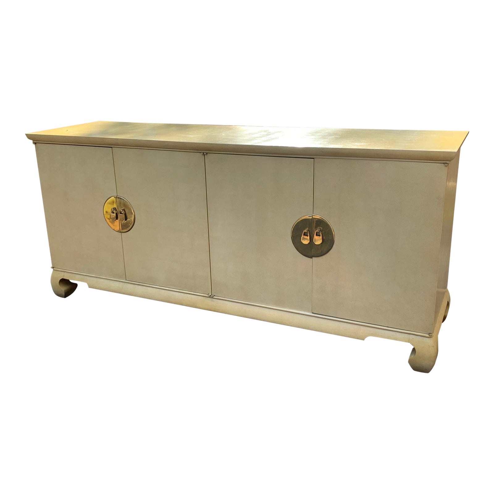 1980s Drexel Heritage Textured Gesso Finish Sideboard Chairish