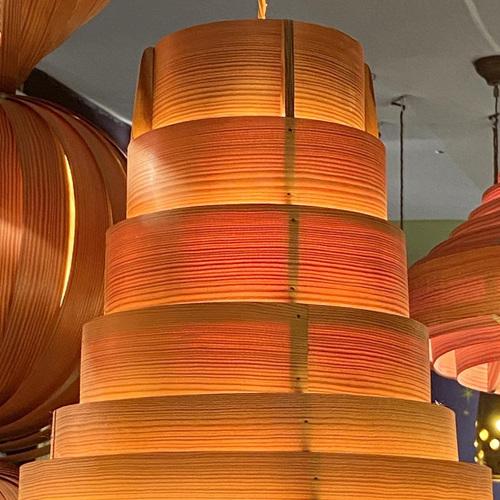 Large Vintage Plywood Lamps attributed to Hans Agne Jacobsson, 1960s, Set of 4 For Sale - Image 10 of 14