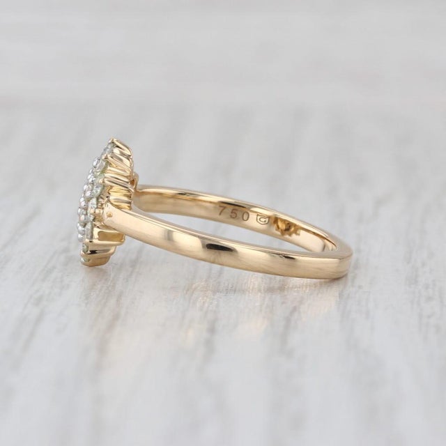 0.59ctw Diamond Cluster Ring 18k Yellow Gold Size 8 Coa Engagement For Sale In Greensboro - Image 6 of 9