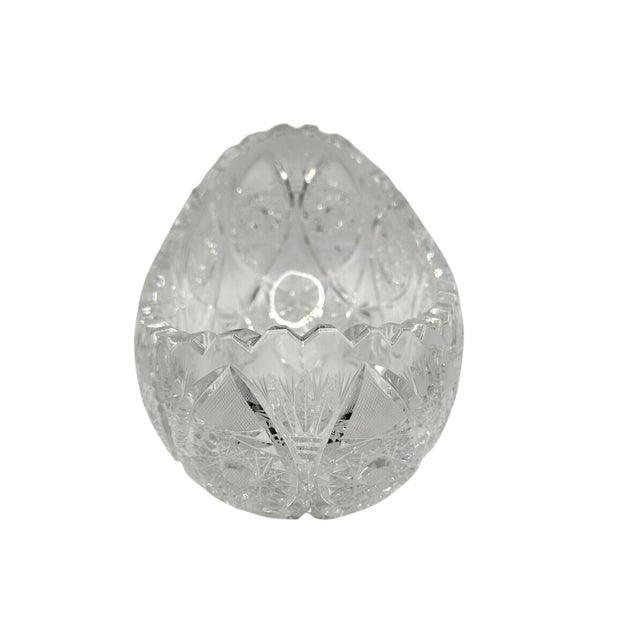 Vintage American Brilliant Style Cut Crystal Serving Bowl For Sale - Image 4 of 12