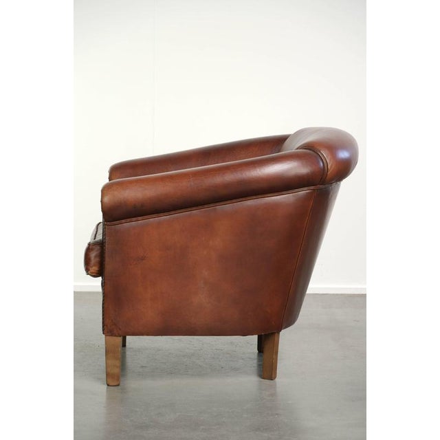 2000 - 2009 English Sheepskin Club Armchair with Decorative Nails For Sale - Image 5 of 14