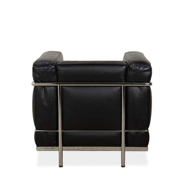 LC 2 Armchair in Black Leather by Le Corbusier for Cassina For Sale - Image 11 of 13