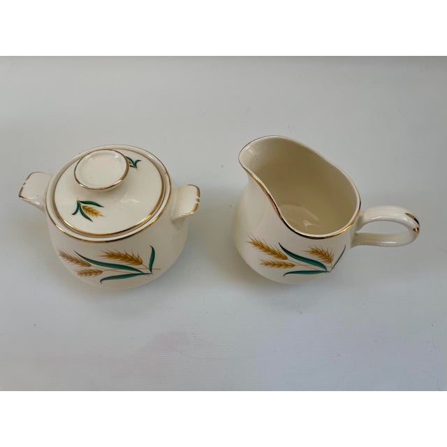 Midcentury Gilt Royal Harvest Sugar & Creamer Set - Set of 2 For Sale In Boston - Image 6 of 8