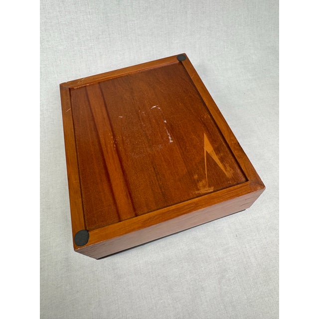 Vintage Equestrian Low Relief Lidded Wooden Decorative Organization Accessory Box, Black & Charcoal Gray For Sale - Image 12 of 12