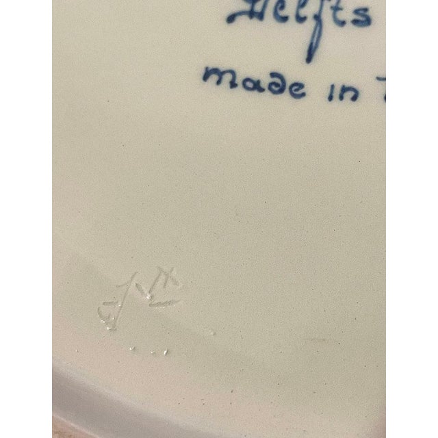 Delft Blue The Cannon Shot Plate by Willem van de Velde for Zenith, 1930s For Sale - Image 9 of 11