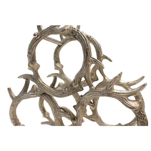 Silver Antler Wine Holder For Sale - Image 8 of 10