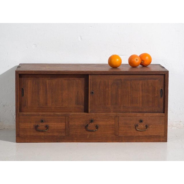 Wood Antique Japanese Base Cabinet | Japanese Cabinet | Amaru For Sale - Image 7 of 14
