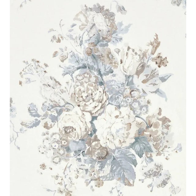 Sample - The House of Scalamandré Sybilla Bouquet Fabric, Frost For Sale