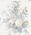 Sample - The House of Scalamandré Sybilla Bouquet Fabric, Frost For Sale