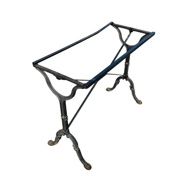 French Cast Iron and Marble Bistro Table, 1960s For Sale - Image 11 of 14