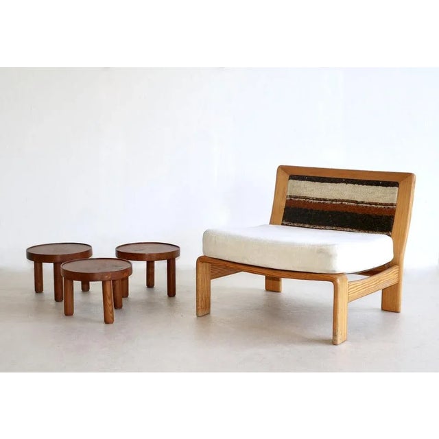 Wood Small Round Side Tables by Mado Jolain and René Legrand, France, 1956, Set of 3 For Sale - Image 7 of 9