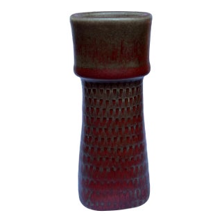 Mid Century Modern Gustavsberg Lindberg Red Vase For Sale