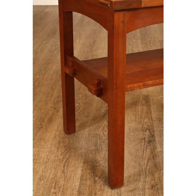 Brown Stickley Mission Collection Tile Top Cherry End Table For Sale - Image 8 of 18