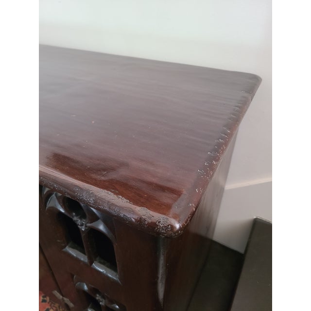 Vintage English Gothic Aumbry Cupboard For Sale - Image 10 of 17