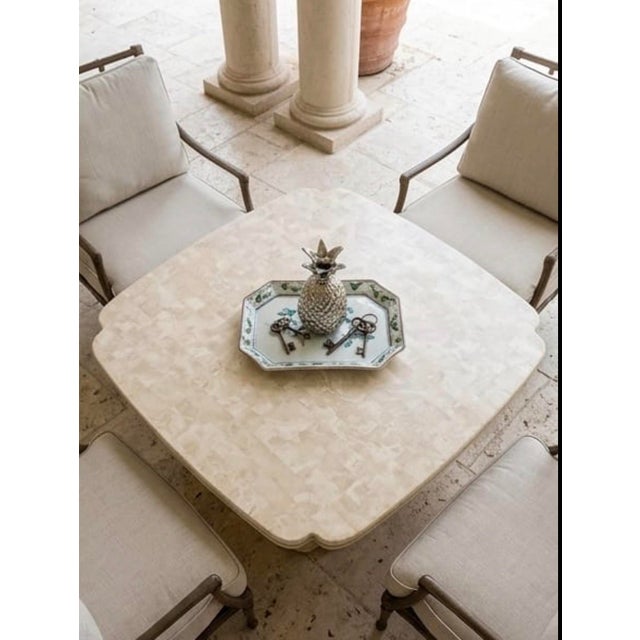 Vintage Hollywood Regency Tessellated Resin Square Coffee Table For Sale - Image 9 of 12