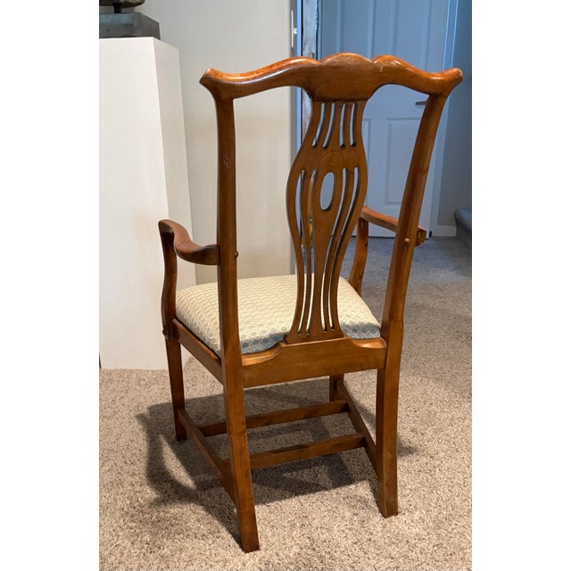 Vintage Pair of Georgian III Style Mahogany Armchairs With Upholstered Seats For Sale - Image 9 of 12