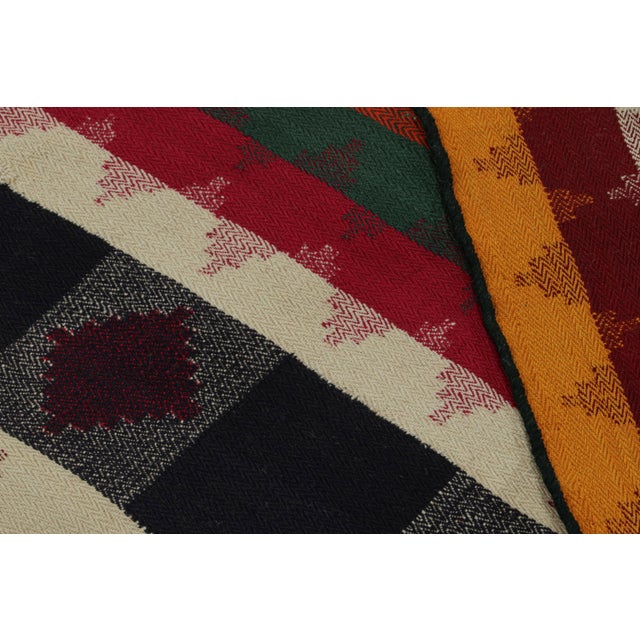 Textile 1950s Vintage Afghani Tribal Kilim Rug With Geometric Patterns For Sale - Image 7 of 7