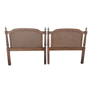 Pair of Vintage Wicker Twin Headboards For Sale