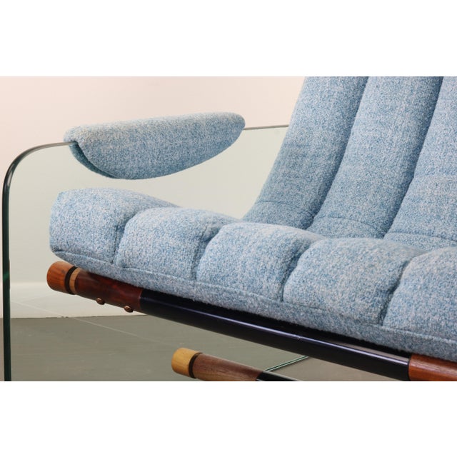 1970s Adrian Pearsall Craft Associates Glass Lounge Chair after Lenci Mid-Century Modern For Sale - Image 5 of 9