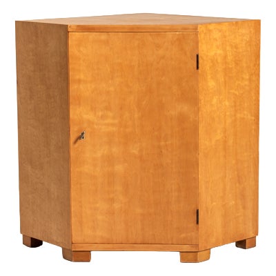 Mid-Century Scandinavian Birch Corner Cabinet, 1930s For Sale