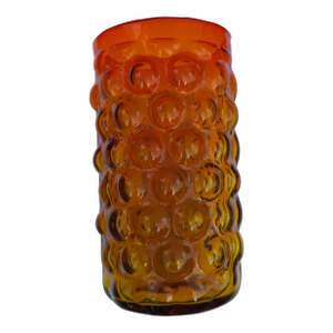 1960s Blenko Tangerine Bubble Glass Vase