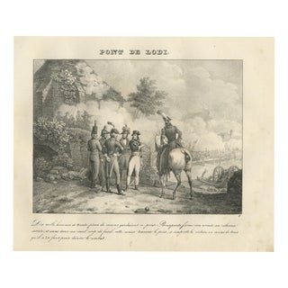 Madou, The Bridge of Lodi, Bonapartes Close Column, 1827, Lithograph For Sale
