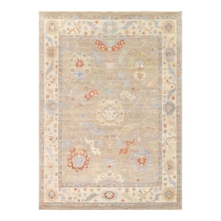 Oushak Wool Beige Area Rug- 5'11'' X 8'10'' For Sale