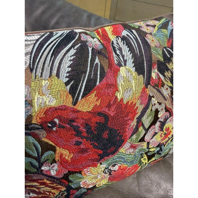 Handmade Mocha Velvet Tropical Cushion Cover For Sale - Image 9 of 15