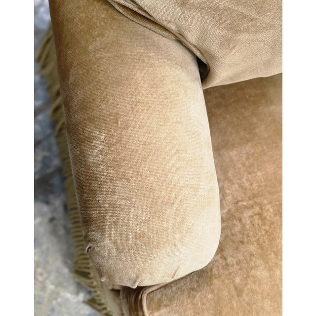 Wood Vintage Baker Furniture Lounge Chair With Skirted Fringe Detailing For Sale - Image 7 of 13