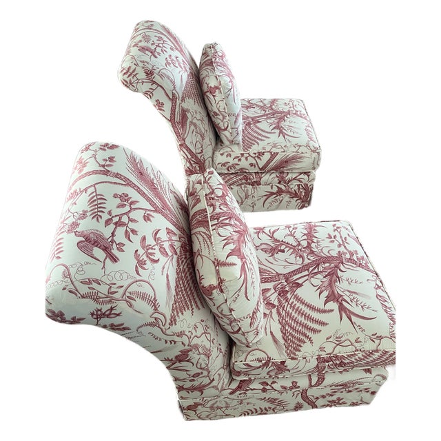 Two Chairs - Brunschwig & Fils Bird and Thistle For Sale