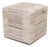Handmade Cowhide Leather Ottoman Pouf 18x18x18 in Neutral Textured Patchwork For Sale