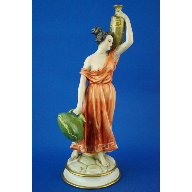 Orange 20th Century Neoclassical Porcelain Figurine Roman Water Carrier by Guido Cacciapuoti, Italy,1920s For Sale - Image 8 of 18