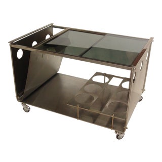 Francois Monnet Vintage French Bar Cart For Sale