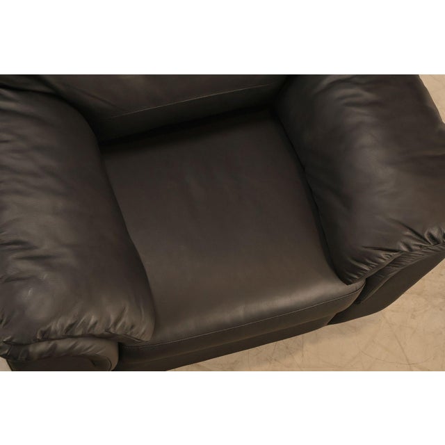 Black Italsofa Contemporary Black Leather Club Chair For Sale - Image 8 of 18
