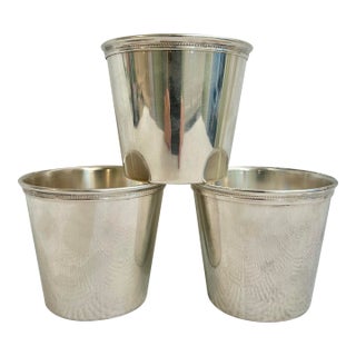Vintage Silver Plate Mint Julep Cups From Eg Webster of International Silver - A Set of 3 For Sale