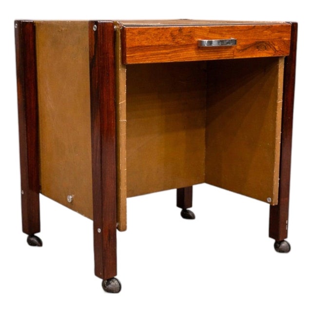 Side Table with Drawers & Wheels in Hardwood, Jorge Zalszupin, 1960s - Lot 567 For Sale