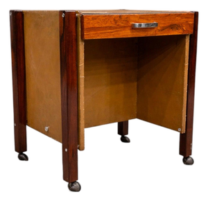 Side Table with Drawers & Wheels in Hardwood, Jorge Zalszupin, 1960s - Lot 567