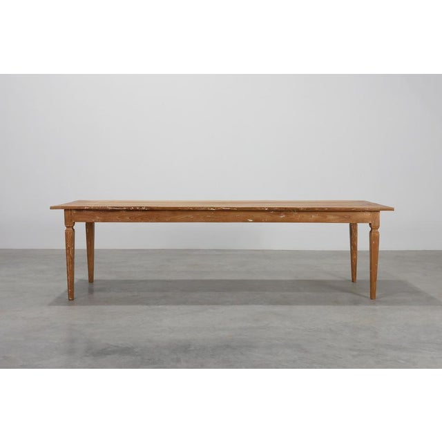 Large French Provincial Farm Table in Elm Wood, France, 1850 For Sale - Image 5 of 16
