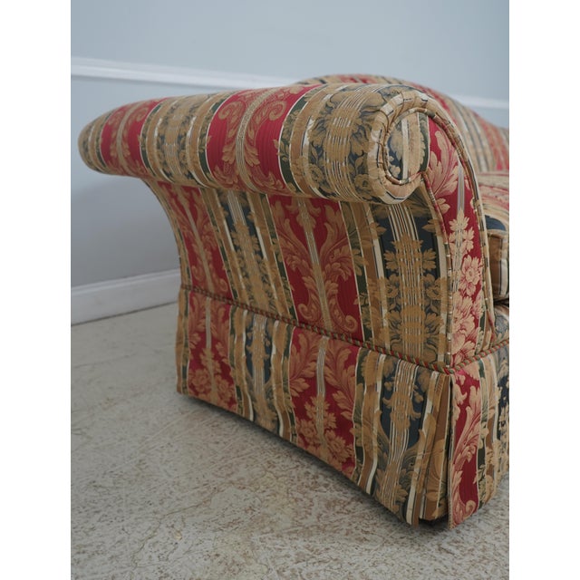 1990s Kindel Rolled Arm Upholstered Camelback Sofa For Sale - Image 5 of 18