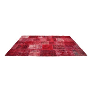 Vintage Red Anatolian Wool Carpet For Sale